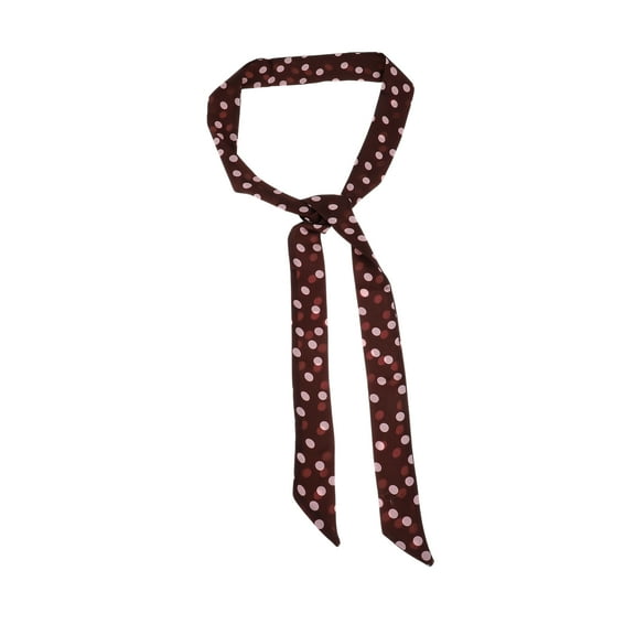 Unique Bargains 1 Pc Scarf Headband Fashion Print Pattern Neck Scarf for Women Dark Coffee Color Pink