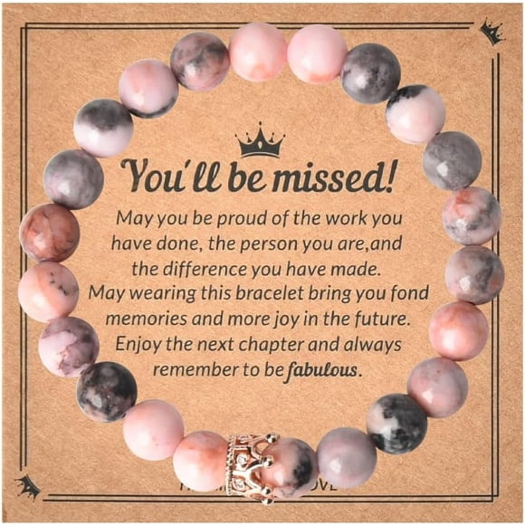 Woeilo Inspirational Retirement Gifts for Women Coworker Gifts for Women Colleagues Farewell Gifts for Coworkers Women Friends Going Away Gift for Coworker You'll Be Missed Bracelet