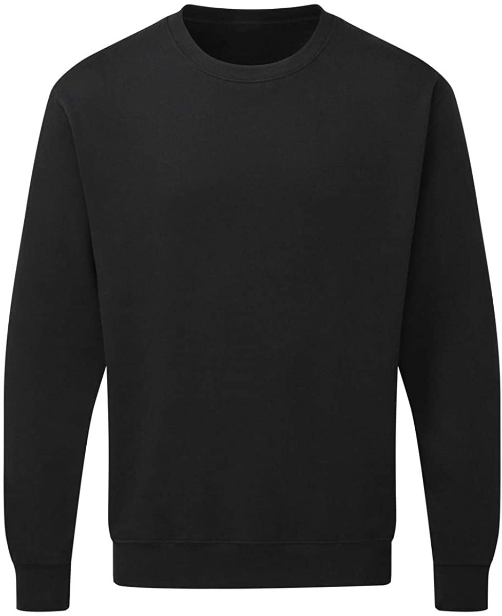 Mens Plain Sweatshirt Jersey Jumper Sweater Pullover Work Casual Leisure Top Lot 