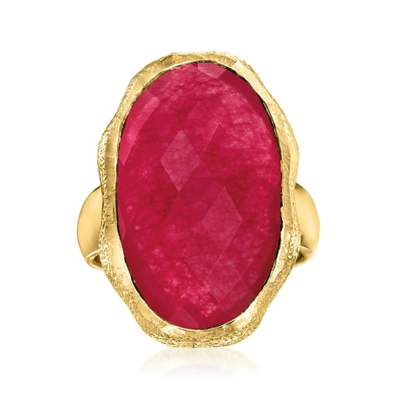 Ross-Simons 25.00 Carat Pink Quartz Ring in 18kt Gold Over Sterling, Women's, Adult