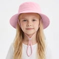 thumbnail image 2 of WUANDIXFA Infant Sun Hat Baby Toddler Sun Hat, Boy Girl Summer UPF 50+ Foldable Beach Bucket Hat, Sun Hat for Kids Child 1-3 Years,Pink, 2 of 5
