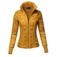 thumbnail image 1 of FashionOutfit Women's Fitted Casual Solid Detachable Hoodie Puffer Jacket, 1 of 1