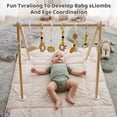 thumbnail image 6 of Jolie Vallee Wooden Baby Play Gym , Foldable Baby Play Gym Frame Activity Gym Hanging Bar with 6 Gym Baby Toys for Newborn Baby,Natural, 6 of 9