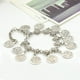 thumbnail image 2 of Tobillera con borla de Metal bohemio, Color plata de ley, dije de lujo, moneda ER, 2 of 4