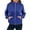 Blue, variant on Women Long Sleeved Solid Color Hooded Zipper Hoodies Sport Casual Jacket with Kangaroo Pocket