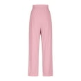 thumbnail image 5 of aohooy Baggy Dress Pants Women Wide Leg Solid High Waisted Loose Pajama Pant Casual Stretchy Baggy Casual Pull On Loungewear Trousers Pink,M, 5 of 8