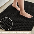 thumbnail image 3 of Alfombra de baño TYUU Waffle, antideslizante, 60 x 40 cm, negra, 3 of 9