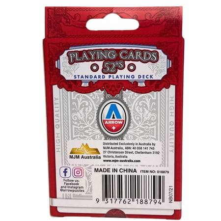 1 Pack Standard 52 Card Playing Deck for Poker Blackjack Solitaire Family Game Nights Travel Entertainment and Party Activities, Red