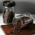 thumbnail image 4 of Beslands 40oz Vacuum Coffee Canister with Airtight Lid Glass Coffee Bean Storage Container for Candy Sugar Nuts Spices 42oz Black, 4 of 8