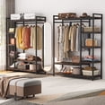 thumbnail image 4 of 47 inches free-standing clothing closet organzier clothes garment rack with storage shelf capacity 450 lb, 4 of 7