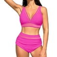 thumbnail image 2 of Alllist Going Out Tops for Women Pink Solid Sexy Soft Cup High Cut Two-Piece Sets Women Blouses Dressy Casual, 2 of 5