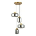 thumbnail image 5 of SAFAVIEH Equinox 4-Light LED Smoke Grey Glass Pendant Light with Grey Shade, 5 of 8