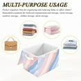thumbnail image 6 of Yayeee Collapsible Cube Storage Bin with Lid Fabric Closet Decorative Basket with Handles, Abstract Blue, 6 of 7