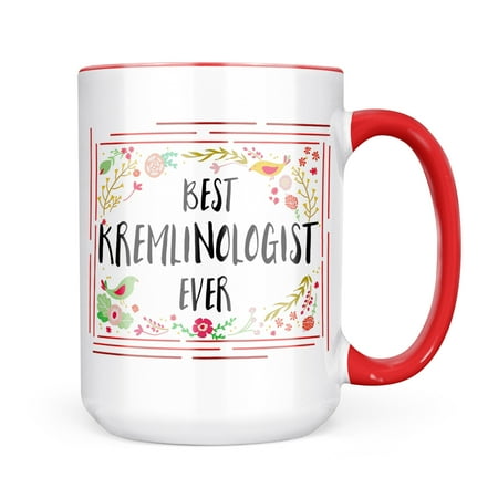 

Neonblond Happy Floral Border Kremlinologist Mug gift for Coffee Tea lovers