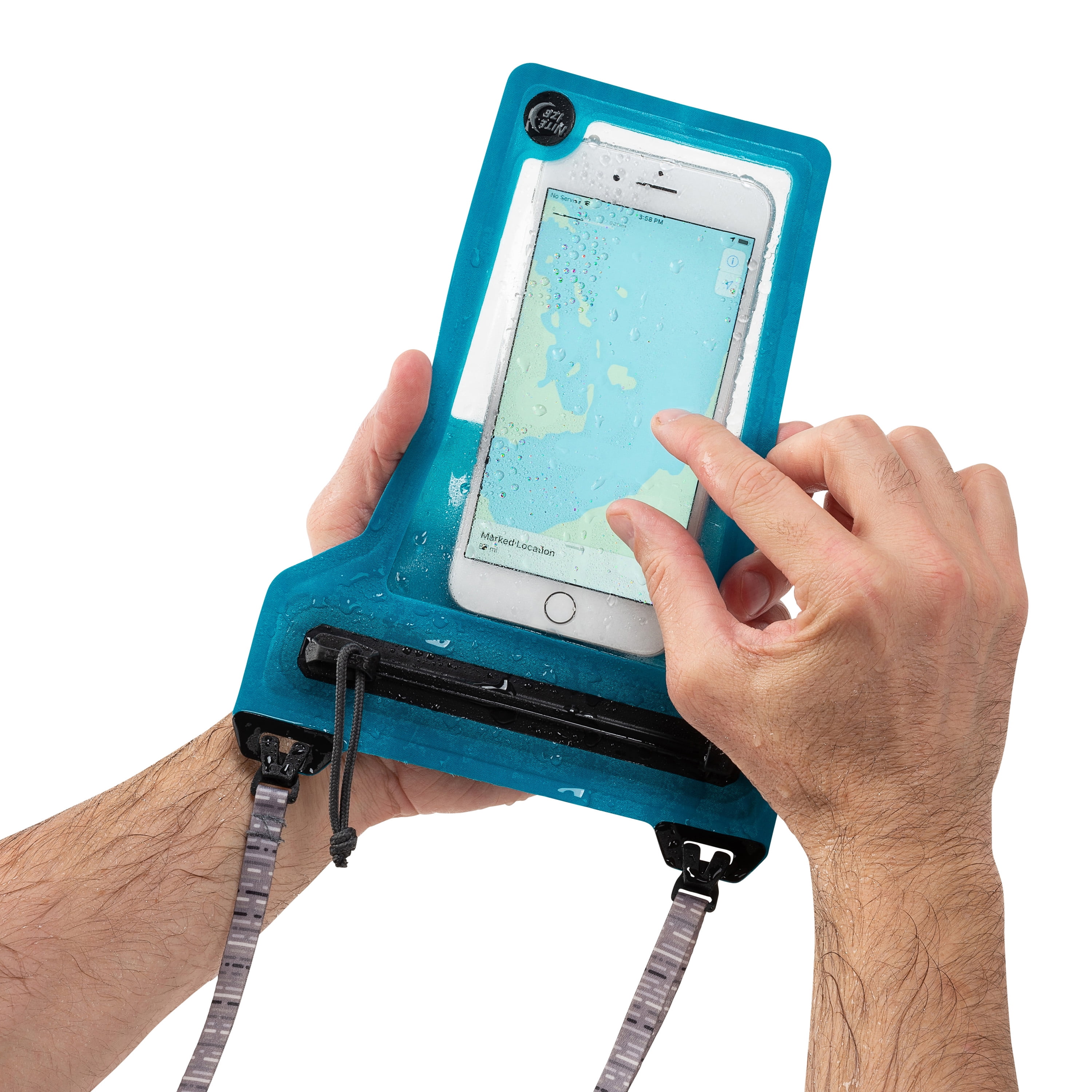 Nite Ize RunOff Waterproof Phone Pouch with Lanyard and TRU Zip, Waterproof Universal Cell Phone Pouch, Durable Beach & Poolside Accessories, Blue