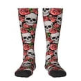 thumbnail image 2 of Picia Women Crew Soft Moisture-wicking Socks Skull and Roses Pattern Design Cotton Socks, One Size fit All, 2 of 9