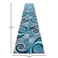 thumbnail image 4 of Emma + Oliver 3x16 Scraped Look Ultra Soft Plush Pile Olefin Accent Rug in Turquoise, Gray, Black and White Swirl Pattern, Jute Backing, 4 of 6