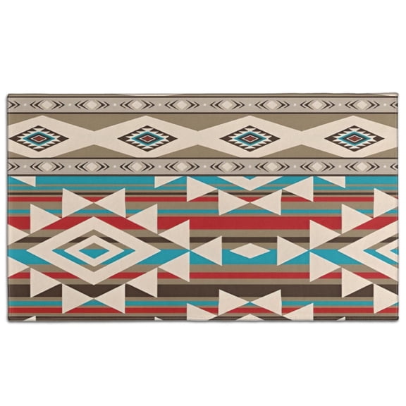 Brown Triangular Geometric Pattern Door Rugs,Washable Non Slip Door Mats Indoor,Decorative Door Mats,Entry Mat Indoor for Entrance,Bedroom,Kitchen,Bathroom,17"x30"