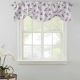 thumbnail image 2 of Tie Up Valances for Windows, Purple Olive Leaves Adjustable Valance Curtains Window Treatment for Living Room, Spring Pastoral Branches Plants Beige Rod Pocket Kitchen Curtains & Drapes 42x18 Inch, 2 of 9