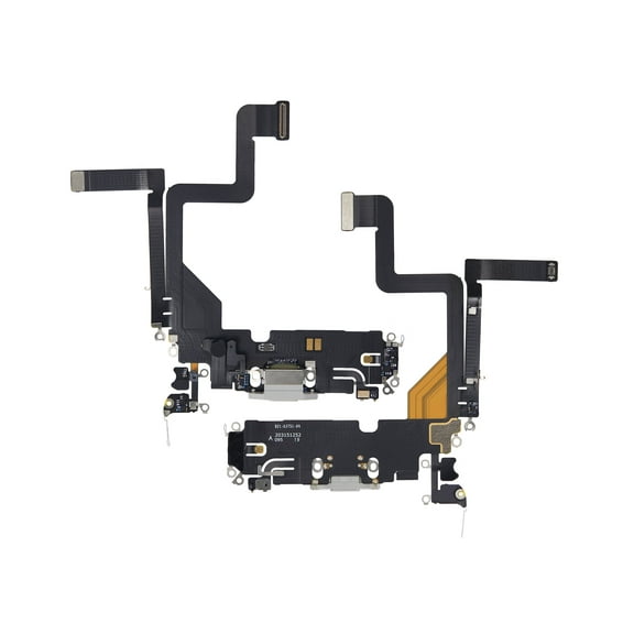 Replacement Charging Port Flex Cable Compatible For iPhone 14 Pro (Premium) (Silver)