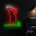 thumbnail image 2 of Shinelab Bear Golfing Neon Sign, Bear Golfer Led Sign, Golf Lover Gift, Bear Wall Art, Golf Club Wall Decor 847, 2 of 5