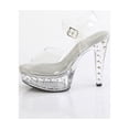 thumbnail image 3 of Fabulicious MARTINI-508SDT Women's 5" Heel Platform Ankle Strap Clear Shoes with Rhinestones on Platform & Heel, 3 of 5