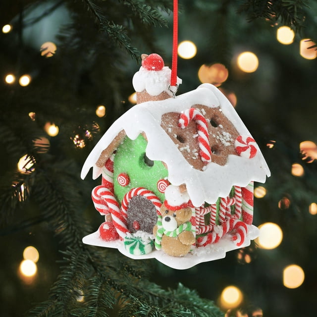 ADDHAT 3Ud Colgantes De Casas Luminosas De Resina Para Decorar Árbol Y En