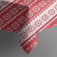 thumbnail image 5 of Red Christmas Geometric Snowflake Pattern Square Tablecloth,Waterproof Square Table Cover,Wipeable Spillproof Washable Table Cover for Home Kitchen Party Decor 60"x60"(152x152cm), 5 of 6