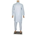 thumbnail image 4 of BAZINRICHE Arab Big and Tall Men's Robe Tops and Pant set African men long Sleeve Thobe Caftan Trousers, 4 of 5