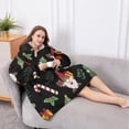 thumbnail image 5 of Oversized Wearable Blanket Hoodie,Black Christmas Gnome and Gift Pattern Sherpa Blanket Hoodie with Super Pockets,Super Warm Fuzzy Pullover for Women & Men, 5 of 6