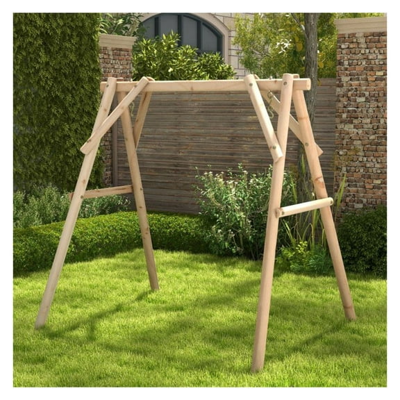 Wooden Swing Set Frame - Heavy Duty 770lbs Capacity - Reinforced Pine Wood Swing Stand for Backyard, Patio, Porch - Fits Rope, Mesh & Saucer Swings