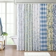thumbnail image 6 of AUQ Shower Curtain,Floral Shower Curtain,Cotton Shower Curtain,Stylish Cotton Bathroom Decor,Elegant Floral Home Decor (Elise Blue,72" X 72") ., 6 of 7