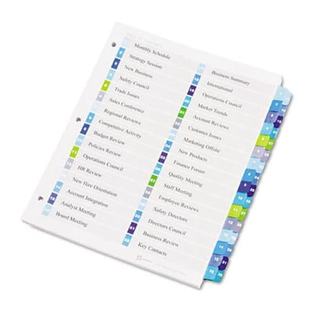 Avery Ready Index Two-Column Table of Contents Divider Title: 1-32 Multi Letter