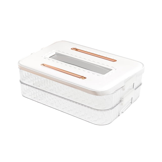 WIFKLSIIPG Cooked Meat Containers Are Used in The Refrigerator and One/two/three/four Layer Food Containers (white) Are Used for Refrigerator Organization(Clear)