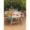 thumbnail image 2 of Outdoor Tablecloth with Umbrella Hole and Zipper, Orange Pumpkins Fall Rectangle Table Cloth 60x120 Inch Waterproof Tablecloth, Thanksgiving Maple Leaf Branches Picnic Table Cover for Patio Camping, 2 of 7