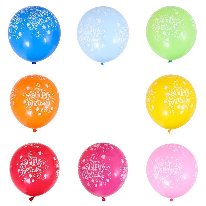 12" Mix Printed Happy Birthday Colours Latex Balloons party decorations balloons