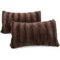 thumbnail image 5 of Cheer Collection Faux Fur Square Decorative Pillow 18x18 (Set of 2), 5 of 27