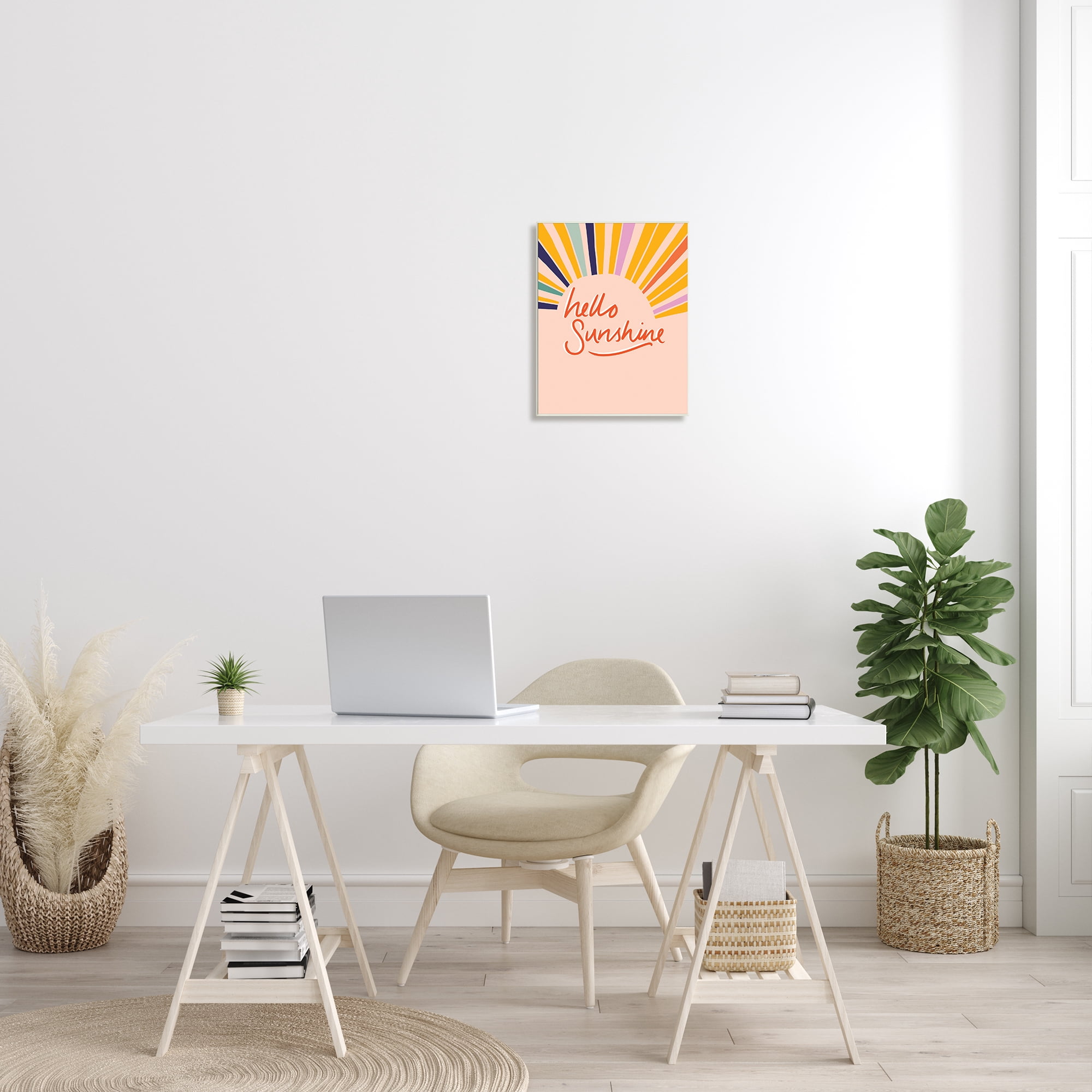 Stupell Industries Hello Sunshine Exclamation Sunrise Rainbow Rays, 13 x 19, Designed by Heather McLaughlin