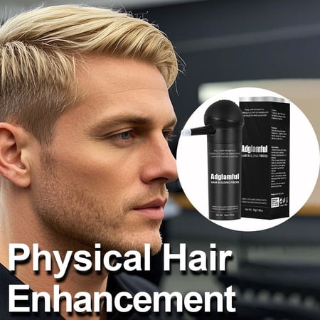 ADGLAMFUL Hair Fibers - Black, 30g Bottle with Precision Pump | Instantly Conceals Thinning Hair & Bald Spots | Sweat-Resistant, Cotton-Based, No Clogging, 2-in-1 Applicator for Men & Women