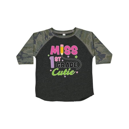 

Inktastic Miss 1st Grade Cutie with Pencil and Stars Gift Toddler Toddler Girl T-Shirt