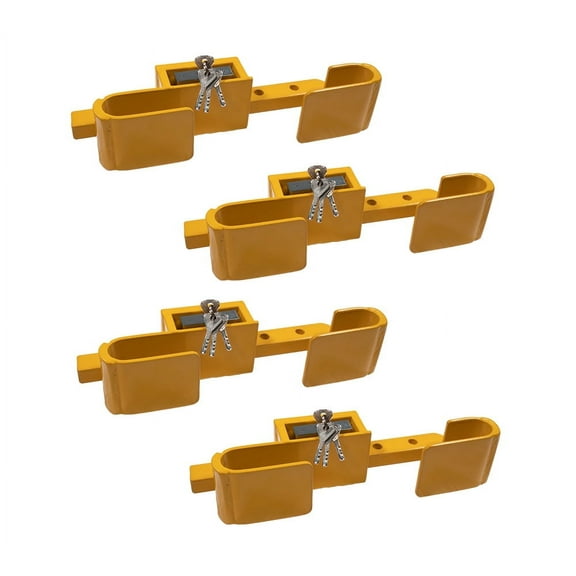 4 Pack Heavy Duty Shipping Container Door Lock w/ Padlock (4 Keys) -  9" to 17" Adjustable Anti-Theft Steel Cargo Door Lock for Semi-Trailer Box, Warehouse Door