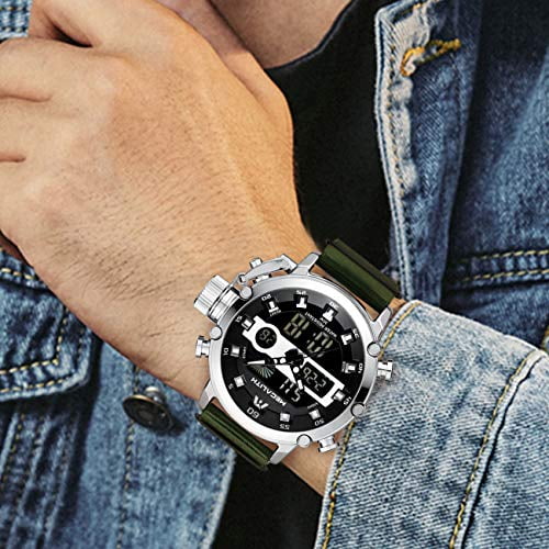MEGALITH montres de sport pour hommes argent militaire numérique hommes  montre chronographe étanche montres-bracelets pour homme garçons avec  lumière LED Quartz multifonction cool montres alarme chro | Walmart Canada
