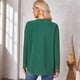 thumbnail image 1 of Pure Color Shirts, Stylish Loose Fit Lace Patchwork V Neck Shirts  For Vacation ANGGREK Celadón S, 1 of 6