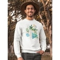 thumbnail image 2 of Abstract Watercolor Palm Trees . Sweatshirt Men -Image by Shutterstock, Male Small, 2 of 4