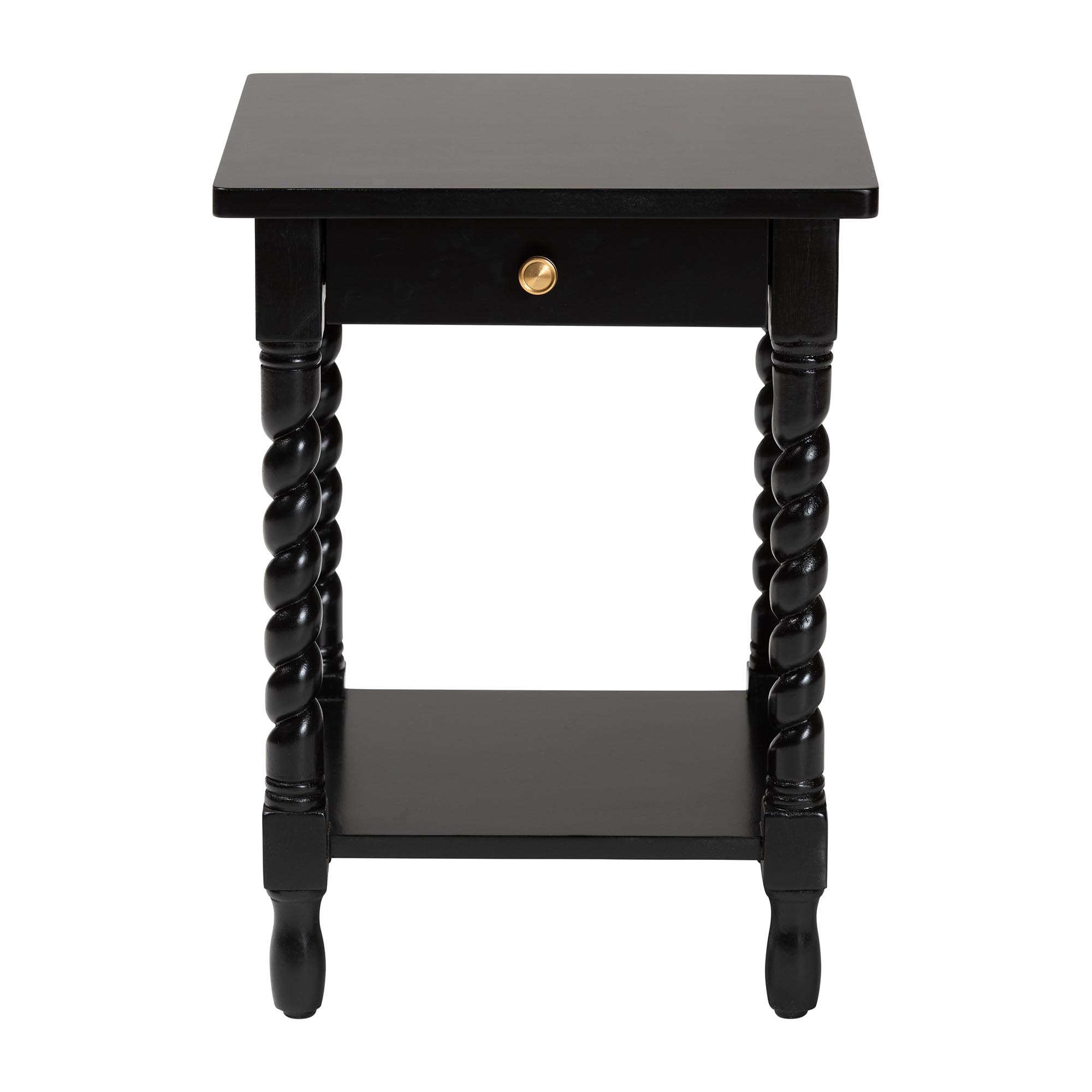 bali & pari Niklas Mid-Century Nightstand, 1-Drawer, Black