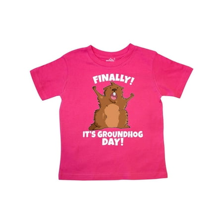 

Inktastic Finally it s Groundhog Day Gift Toddler Boy or Toddler Girl T-Shirt