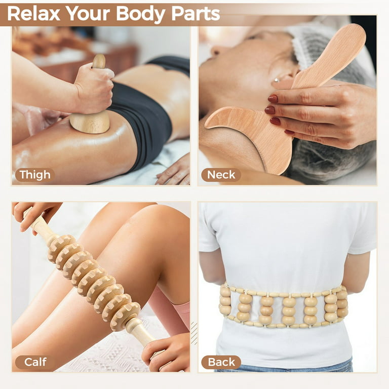 Wood Therapy Massage Tools Kit SLMSGRLKT34.3 – Pyle USA