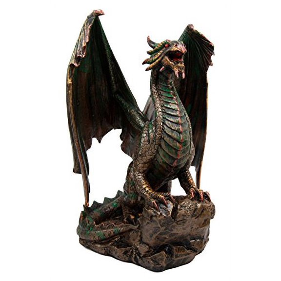 Atlantic Collectibles Mythical Pandorium Rust Dragon Ruler Of Dragonia Figurine 9"H