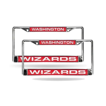 Washington Basketball Wizards Chrome Metal Laser Cut License Plate Frame - Set of Two Frames
