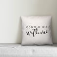 thumbnail image 2 of Creative Products Come and Sit With Me Script White and Black 16x16 Indoor / Outdoor Pillow, 2 of 2